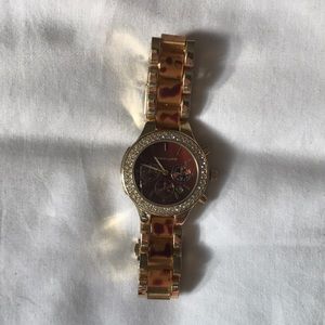 Michael Kors tortoise shell gold watch